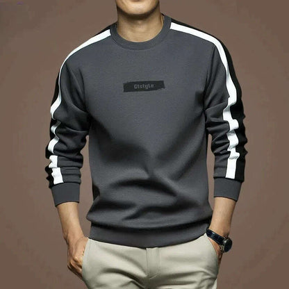 Round Neck Letter Printing Contrast Color Pullover Lantern Long Sleeve Men's Clothing Loose Casual Hoodies Boyfriend Tops