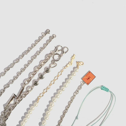 SALUTE ACADEMY EVA Hip Hop Punk Diamond Pearl Skull Personality Cool Necklace Set For Men Women Girls Party Rapper Jewelry Gift