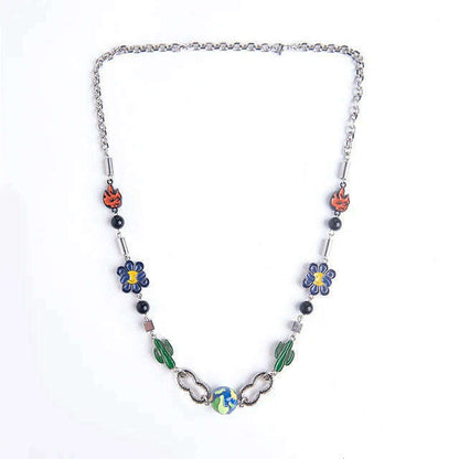 SALUTE ACADEMY EVA Hip Hop Punk Diamond Pearl Skull Personality Cool Necklace Set For Men Women Girls Party Rapper Jewelry Gift