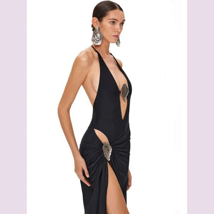 Sexy Deep V Neck Swimsuit With Skirt Women 2 Pcs Suits 2025  High Leg Backless Swimwear Fashion Female Holiday Beachwear Outfits