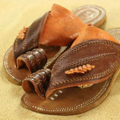 Shoes Slippers Soft Slides Comfort Flat PU Scandals Sewing Floral Rubber Hoof Heels Fabric Casual Leisure Flat Shoes Female Slip