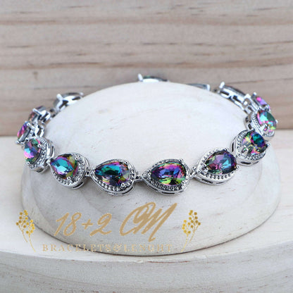 Silver 925 Women Bridal Jewelry Sets Wedding Costume Jewellery Rainbow Cubic Zirconia Earrings Rings Bracelets Pendant Necklace