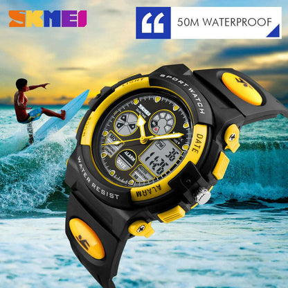 SKMEI 1163 Sport Electronic Watches Girl Boy Military Digital Quartz Children Watch Dual Display Waterproof Kids Wristwatch 1451