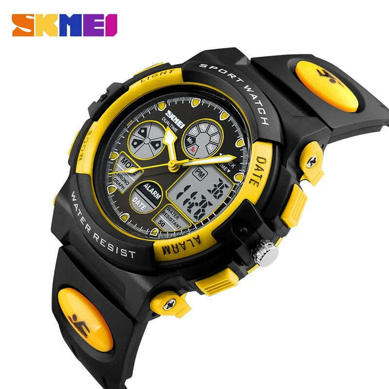 SKMEI 1163 Sport Electronic Watches Girl Boy Military Digital Quartz Children Watch Dual Display Waterproof Kids Wristwatch 1451