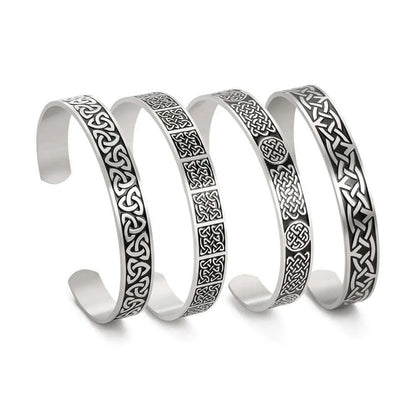 Skyrim Viking Triquetra Cuff Bangle for Women Men Stainless Steel Good Luck Amulet Vintage Celtics Irish Knots Bracelet Jewelry