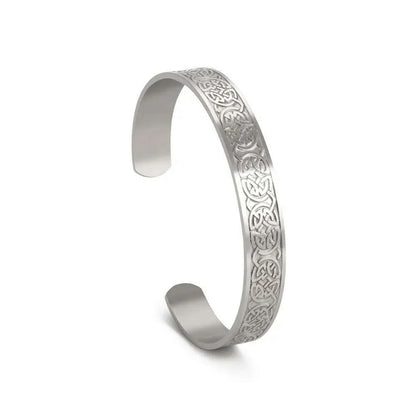 Skyrim Viking Triquetra Cuff Bangle for Women Men Stainless Steel Good Luck Amulet Vintage Celtics Irish Knots Bracelet Jewelry