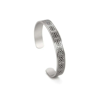 Skyrim Viking Triquetra Cuff Bangle for Women Men Stainless Steel Good Luck Amulet Vintage Celtics Irish Knots Bracelet Jewelry