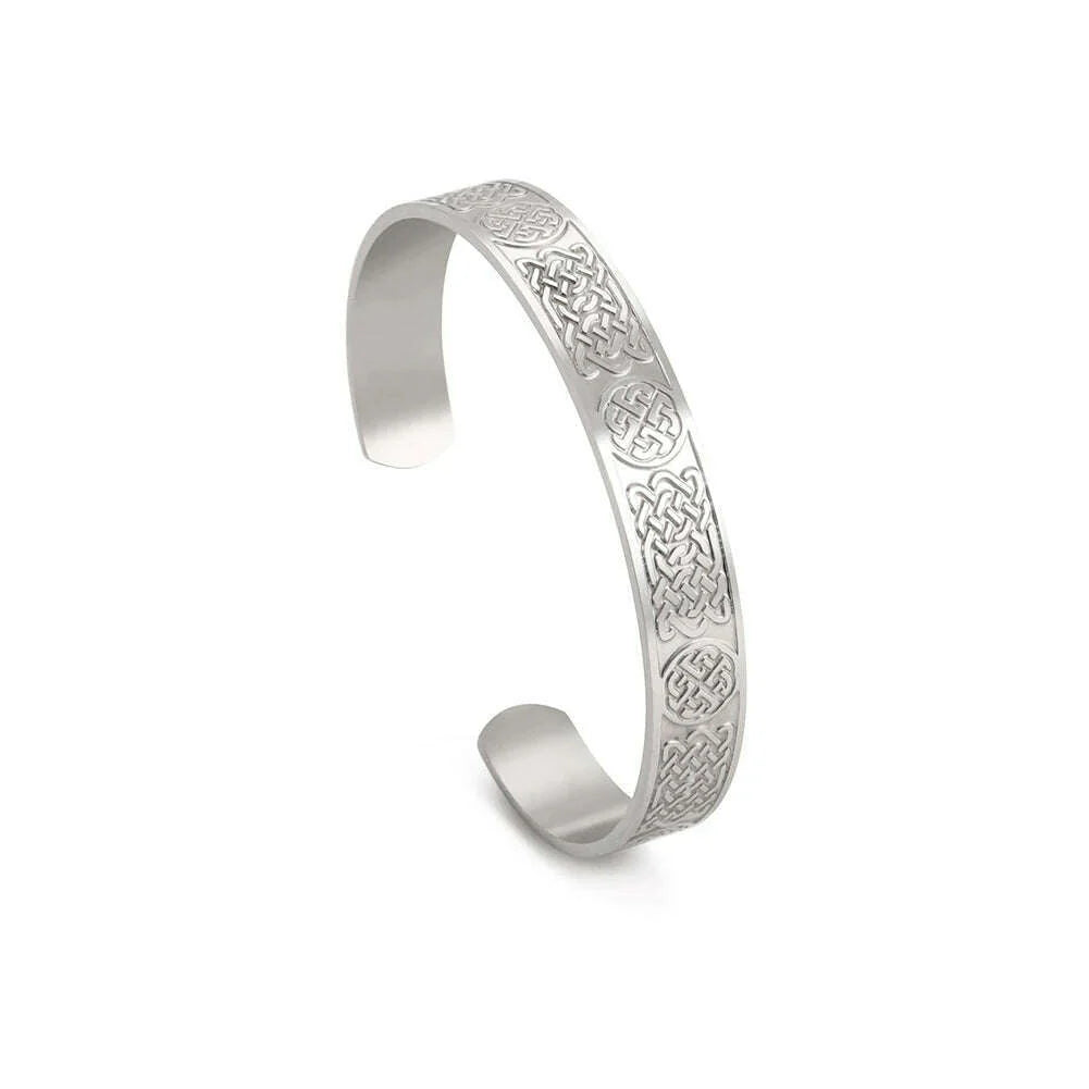 Skyrim Viking Triquetra Cuff Bangle for Women Men Stainless Steel Good Luck Amulet Vintage Celtics Irish Knots Bracelet Jewelry