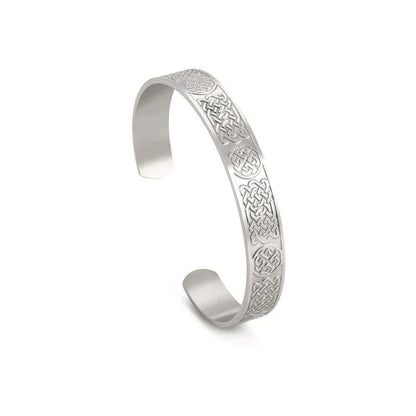 Skyrim Viking Triquetra Cuff Bangle for Women Men Stainless Steel Good Luck Amulet Vintage Celtics Irish Knots Bracelet Jewelry