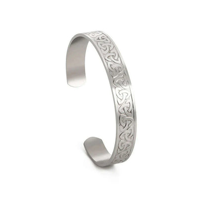 Skyrim Viking Triquetra Cuff Bangle for Women Men Stainless Steel Good Luck Amulet Vintage Celtics Irish Knots Bracelet Jewelry