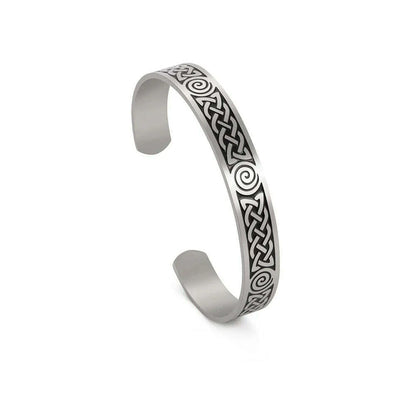 Skyrim Viking Triquetra Cuff Bangle for Women Men Stainless Steel Good Luck Amulet Vintage Celtics Irish Knots Bracelet Jewelry
