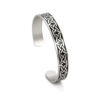 Skyrim Viking Triquetra Cuff Bangle for Women Men Stainless Steel Good Luck Amulet Vintage Celtics Irish Knots Bracelet Jewelry
