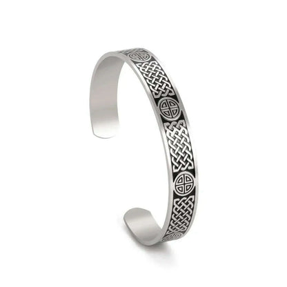 Skyrim Viking Triquetra Cuff Bangle for Women Men Stainless Steel Good Luck Amulet Vintage Celtics Irish Knots Bracelet Jewelry
