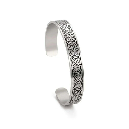 Skyrim Viking Triquetra Cuff Bangle for Women Men Stainless Steel Good Luck Amulet Vintage Celtics Irish Knots Bracelet Jewelry