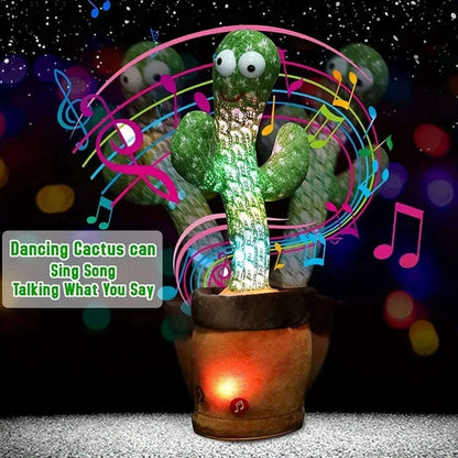 Smart Electronic Plush Toy for Baby Singing Dancing Talking and Sound Recording Cactus Toys for Kids Xmas Gifts for Children