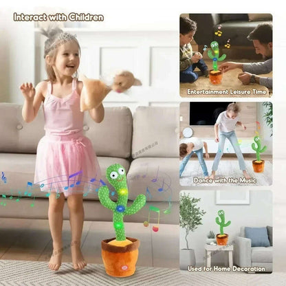 Smart Electronic Plush Toy for Baby Singing Dancing Talking and Sound Recording Cactus Toys for Kids Xmas Gifts for Children