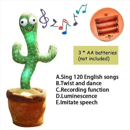 Smart Electronic Plush Toy for Baby Singing Dancing Talking and Sound Recording Cactus Toys for Kids Xmas Gifts for Children