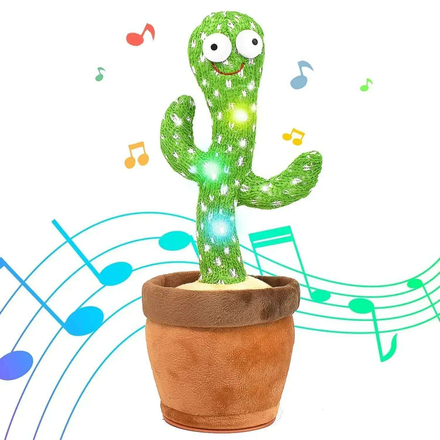 Smart Electronic Plush Toy for Baby Singing Dancing Talking and Sound Recording Cactus Toys for Kids Xmas Gifts for Children