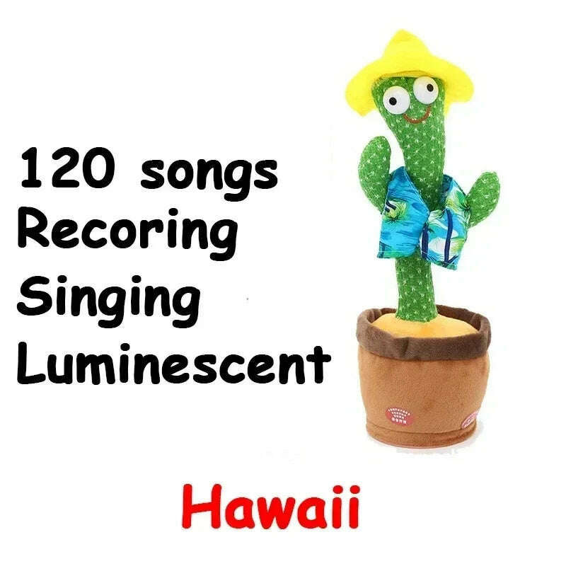 Smart Electronic Plush Toy for Baby Singing Dancing Talking and Sound Recording Cactus Toys for Kids Xmas Gifts for Children