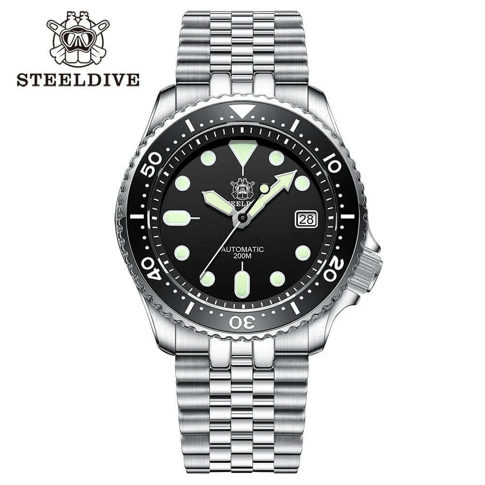 STEELDIVE SD1996 Men's Dive Watch NH35 Automatic Mechanical Men's Watch Luminous Ceramic Bezel Diver watch men watches Sapphire