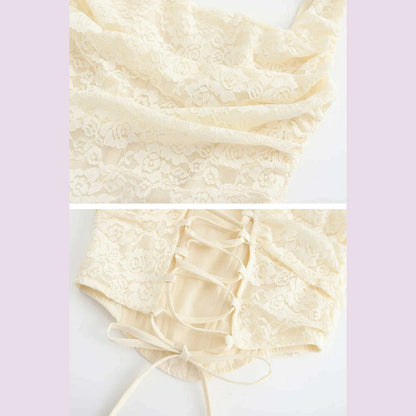 Suninheart Elegant Women 2 Piece Dress Set 2023 Maxi Wedding Guest Dress Lace Up Crop Top and Maxi Skirt Set Formal Event Dress