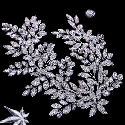 TOPQUEEN HP254 Bridal Side Clip Wedding Tiara Bridal Hairpins Handmade Rhinestone Women Headwear Alloy Flower Bride Headdress