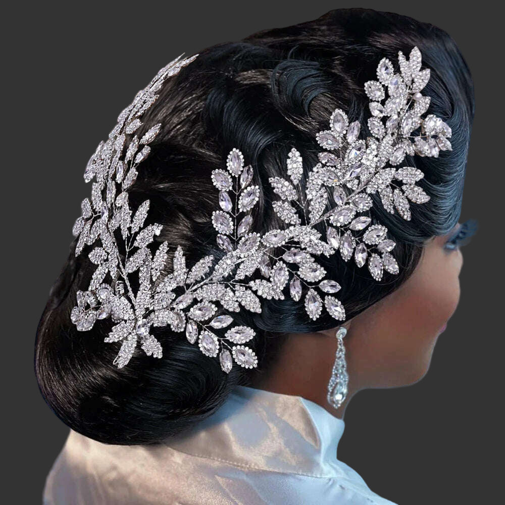 TOPQUEEN HP254 Bridal Side Clip Wedding Tiara Bridal Hairpins Handmade Rhinestone Women Headwear Alloy Flower Bride Headdress
