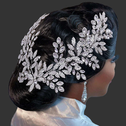 TOPQUEEN HP254 Bridal Side Clip Wedding Tiara Bridal Hairpins Handmade Rhinestone Women Headwear Alloy Flower Bride Headdress