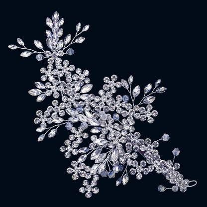 TOPQUEEN HP254 Bridal Side Clip Wedding Tiara Bridal Hairpins Handmade Rhinestone Women Headwear Alloy Flower Bride Headdress