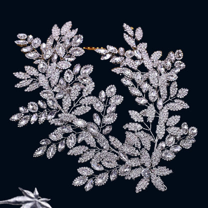 TOPQUEEN HP254 Bridal Side Clip Wedding Tiara Bridal Hairpins Handmade Rhinestone Women Headwear Alloy Flower Bride Headdress