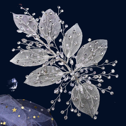 TOPQUEEN HP254 Bridal Side Clip Wedding Tiara Bridal Hairpins Handmade Rhinestone Women Headwear Alloy Flower Bride Headdress