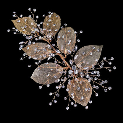 TOPQUEEN HP254 Bridal Side Clip Wedding Tiara Bridal Hairpins Handmade Rhinestone Women Headwear Alloy Flower Bride Headdress