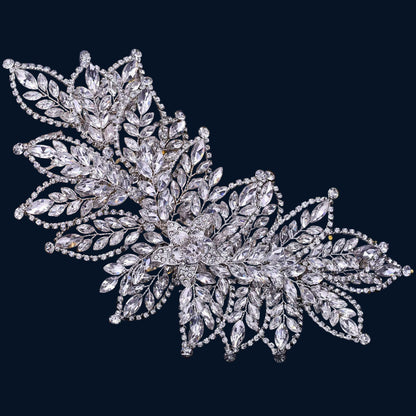 TOPQUEEN HP254 Bridal Side Clip Wedding Tiara Bridal Hairpins Handmade Rhinestone Women Headwear Alloy Flower Bride Headdress