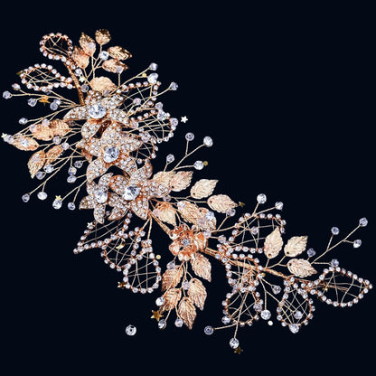 TOPQUEEN HP254 Bridal Side Clip Wedding Tiara Bridal Hairpins Handmade Rhinestone Women Headwear Alloy Flower Bride Headdress