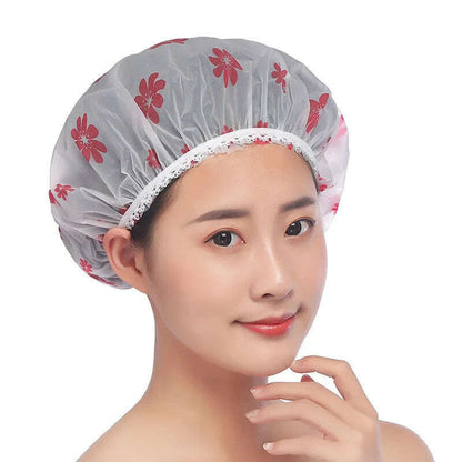Waterproof Bath Hat Thickened Waterproof and Oil Fume Cap Women Spa Hair Salon Supplies Shower Cap Bathroom Caps Accessories