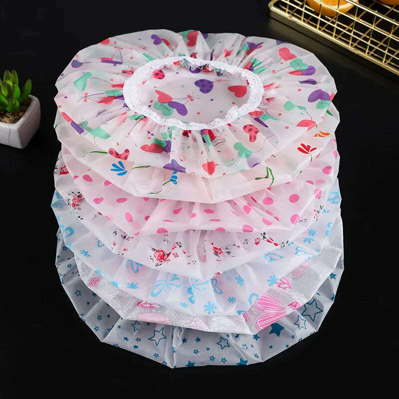 Waterproof Bath Hat Thickened Waterproof and Oil Fume Cap Women Spa Hair Salon Supplies Shower Cap Bathroom Caps Accessories