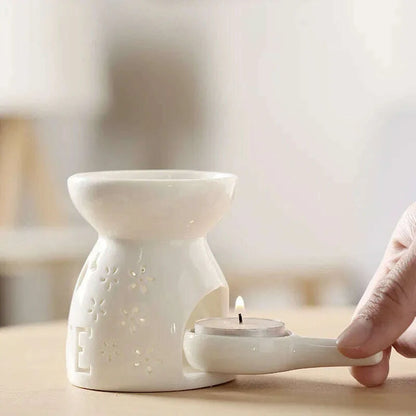 Wax Melt Essential Oil Burner, Ceramic Aroma Burners Diffuser Holder Aromatherapy Tarts Assorted Wax Scented Candle Warmer