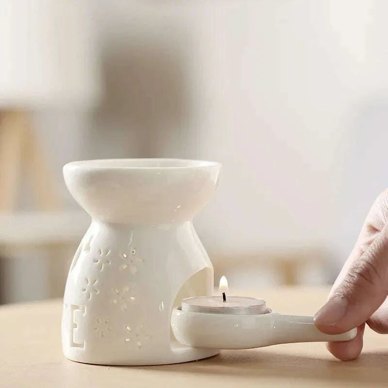 Wax Melt Essential Oil Burner, Ceramic Aroma Burners Diffuser Holder Aromatherapy Tarts Assorted Wax Scented Candle Warmer