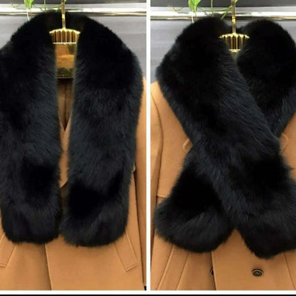 Winter Fox Fur Scarf Long Fur Collar Silver Fox Real Fur Shawl Russian Scarfs For Ladies Neck Luxury Fashion Scarves Womens