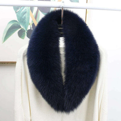 Winter Real Fox Fur Collar Woman Black Natural Fur Scarf Shawl For Women Collars Wraps Neck Warmer Fur Scarves Luxery Scarf Men