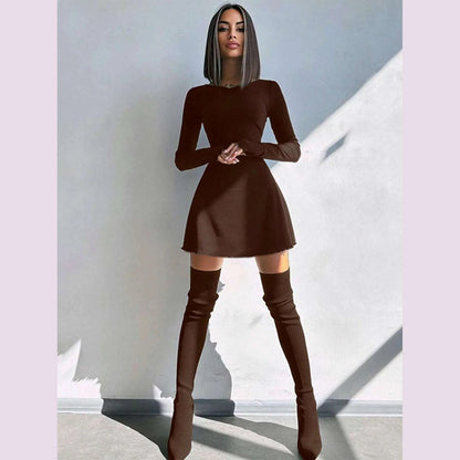 Women's Sexy Club Long Sleeve Mini Bodycon Dress Suitable For Nightclub, Family Party, Vacation, Leisure