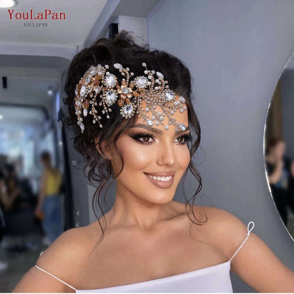 YouLaPan HP434 Bridal Headband Rhinestone Women Headwear Bride Crowns Tiaras Wedding Hair Accessories Pageant Party Headdress