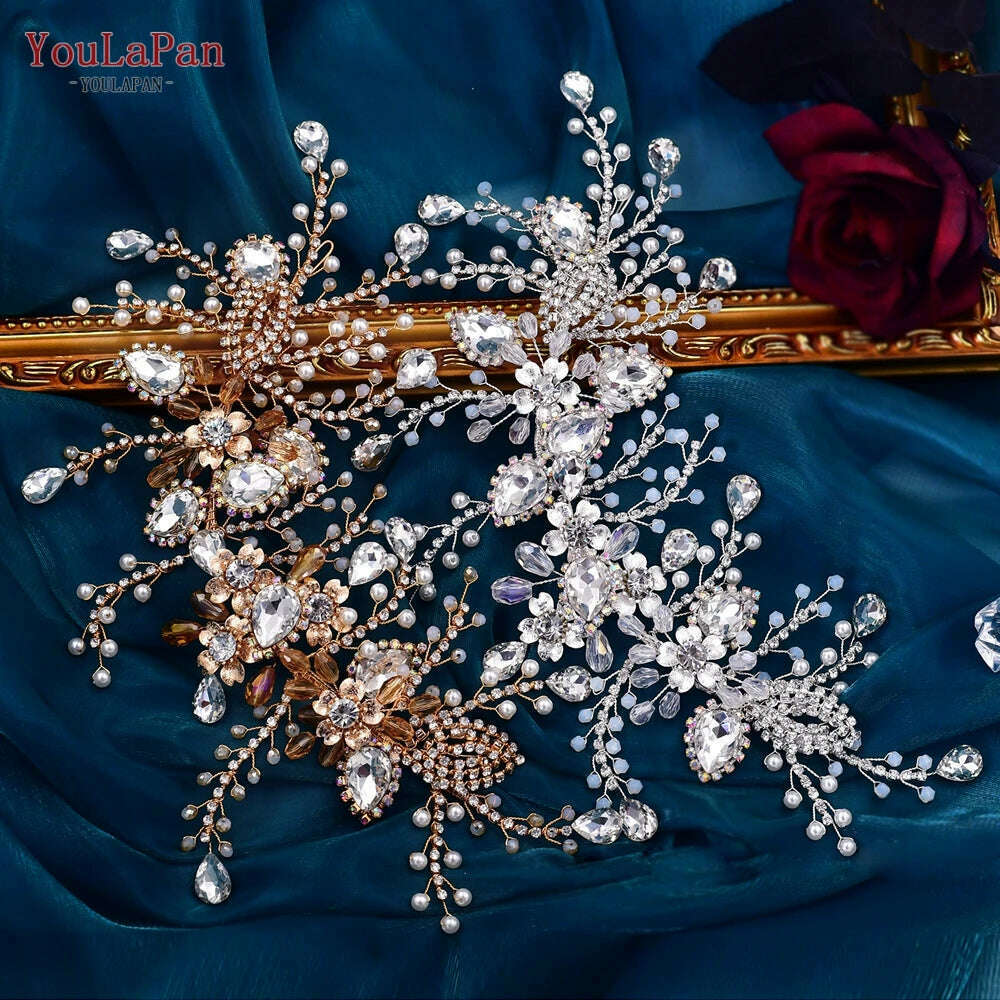 YouLaPan HP434 Bridal Headband Rhinestone Women Headwear Bride Crowns Tiaras Wedding Hair Accessories Pageant Party Headdress