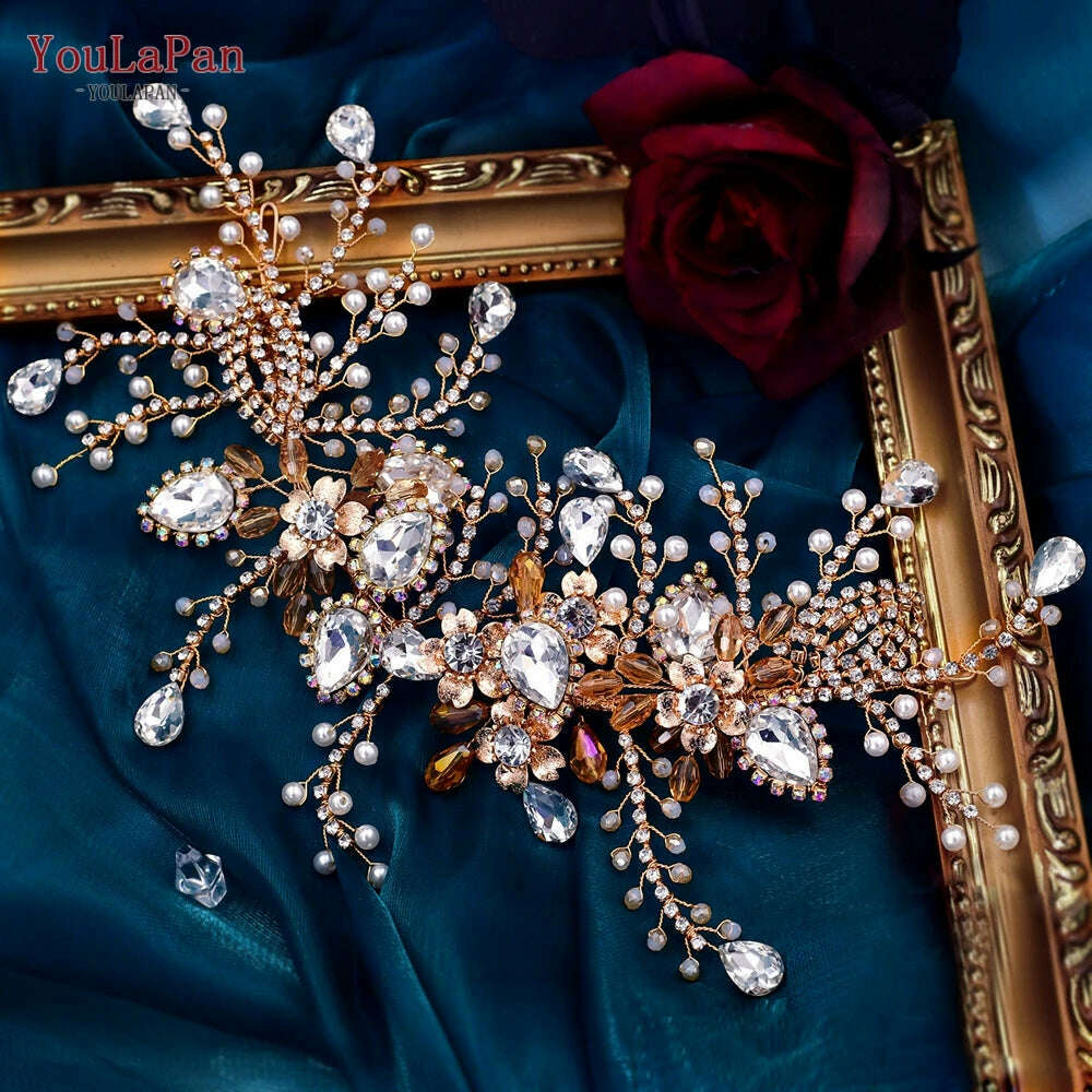 YouLaPan HP434 Bridal Headband Rhinestone Women Headwear Bride Crowns Tiaras Wedding Hair Accessories Pageant Party Headdress