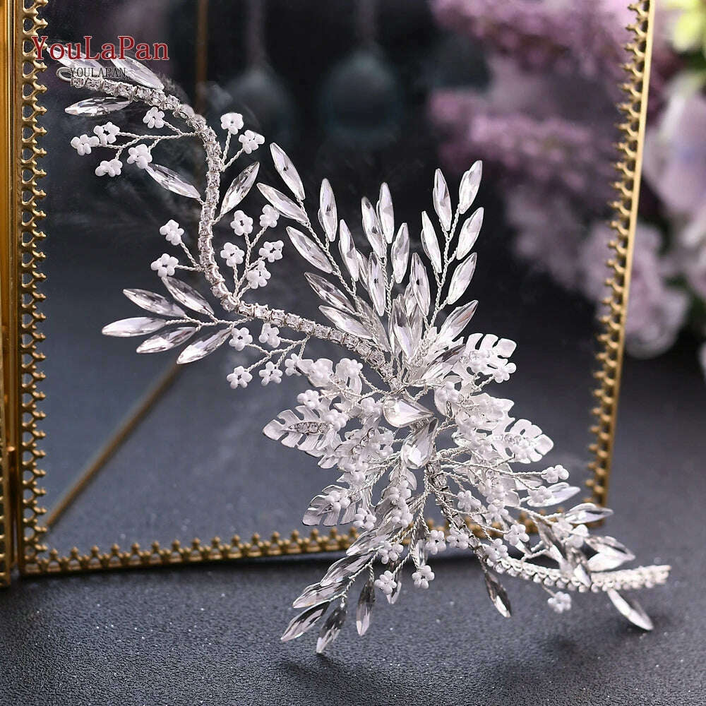 YouLaPan HP434 Bridal Headband Rhinestone Women Headwear Bride Crowns Tiaras Wedding Hair Accessories Pageant Party Headdress