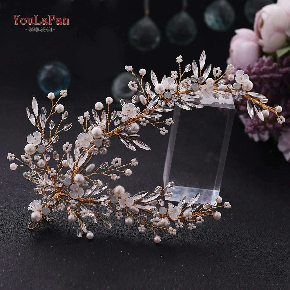 YouLaPan HP434 Bridal Headband Rhinestone Women Headwear Bride Crowns Tiaras Wedding Hair Accessories Pageant Party Headdress