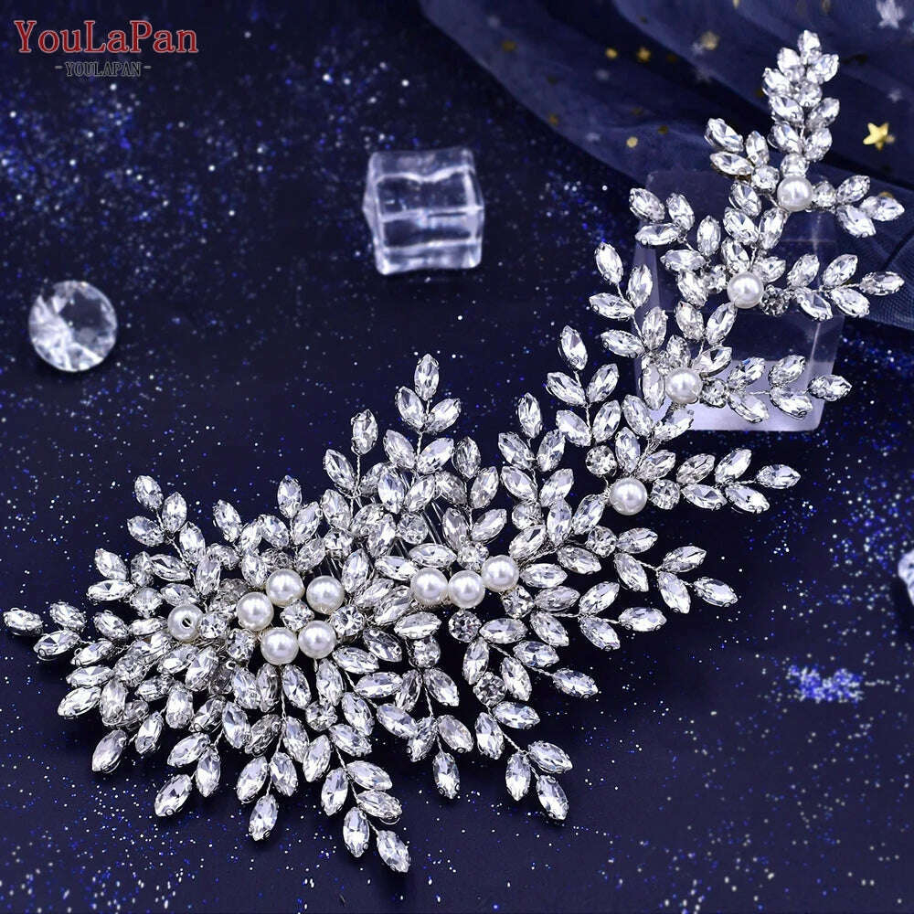YouLaPan HP434 Bridal Headband Rhinestone Women Headwear Bride Crowns Tiaras Wedding Hair Accessories Pageant Party Headdress