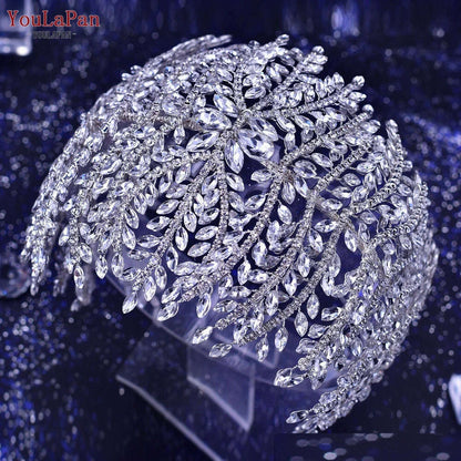 YouLaPan HP435 Wedding Tiara Crystal Bridal Headband Women Hair Crown Bridal Hair Accessories Bride Headpieces for Party Banquet