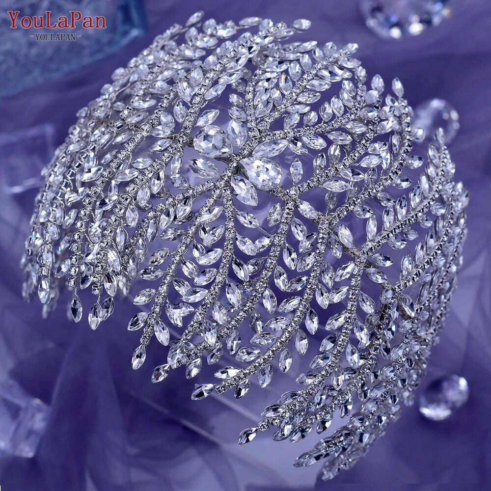 YouLaPan HP435 Wedding Tiara Crystal Bridal Headband Women Hair Crown Bridal Hair Accessories Bride Headpieces for Party Banquet
