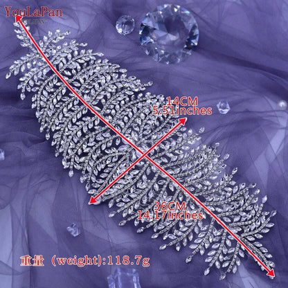 YouLaPan HP435 Wedding Tiara Crystal Bridal Headband Women Hair Crown Bridal Hair Accessories Bride Headpieces for Party Banquet